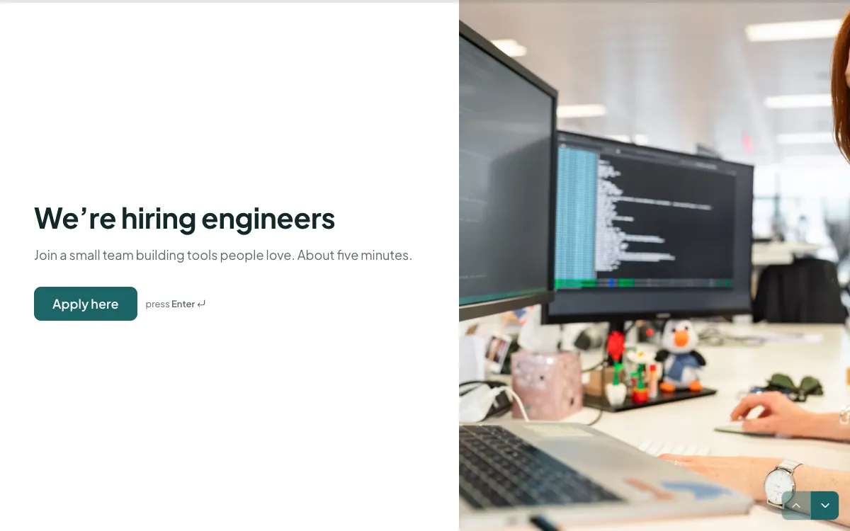 Software engineer application template: We're hiring engineers, about five minutes