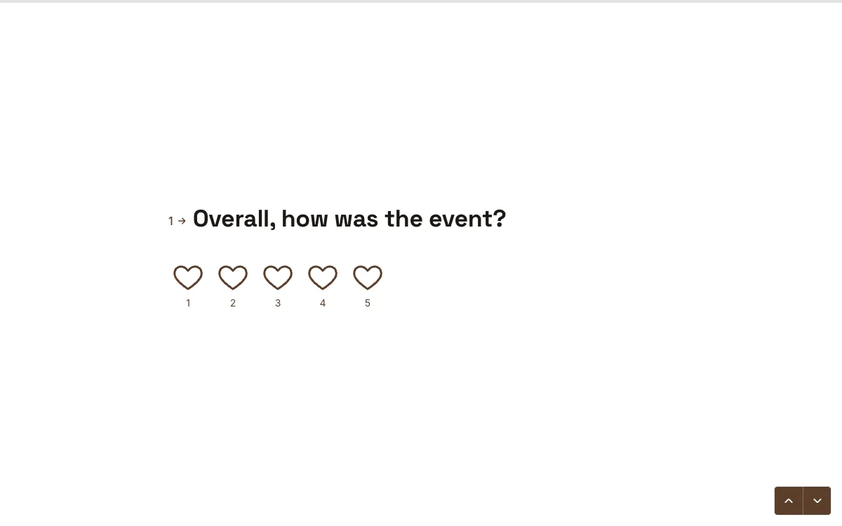 Event feedback: a screen from the Forms event feedback template