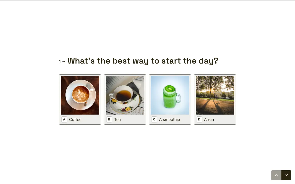 Quick poll: a screen from the Forms quick poll template