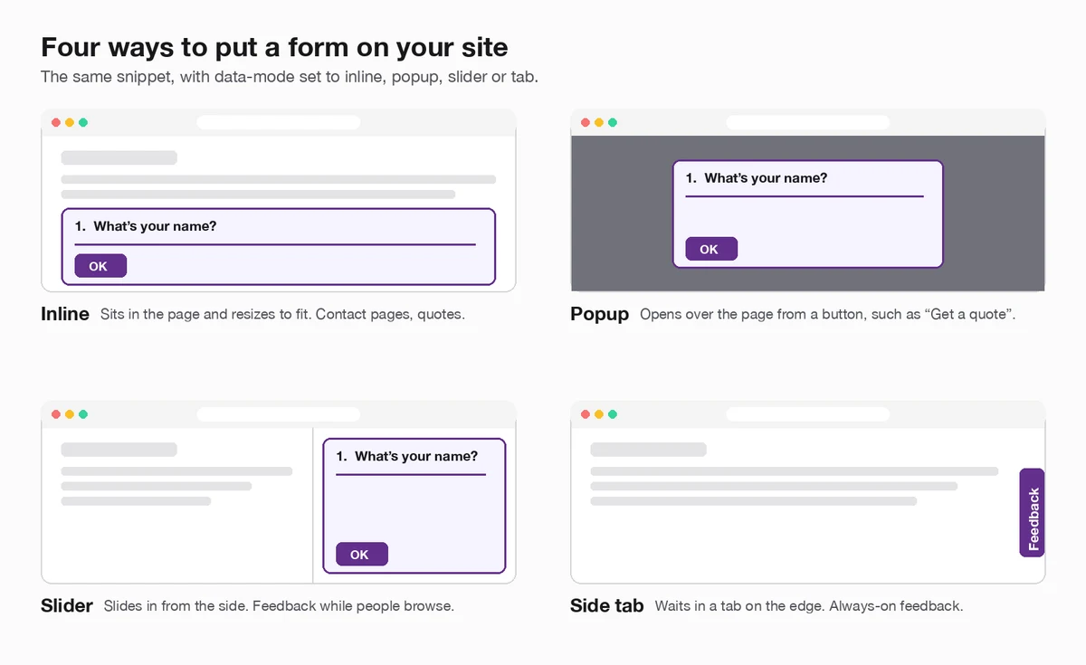 How to Embed a Form in Webflow, WordPress and Shopify