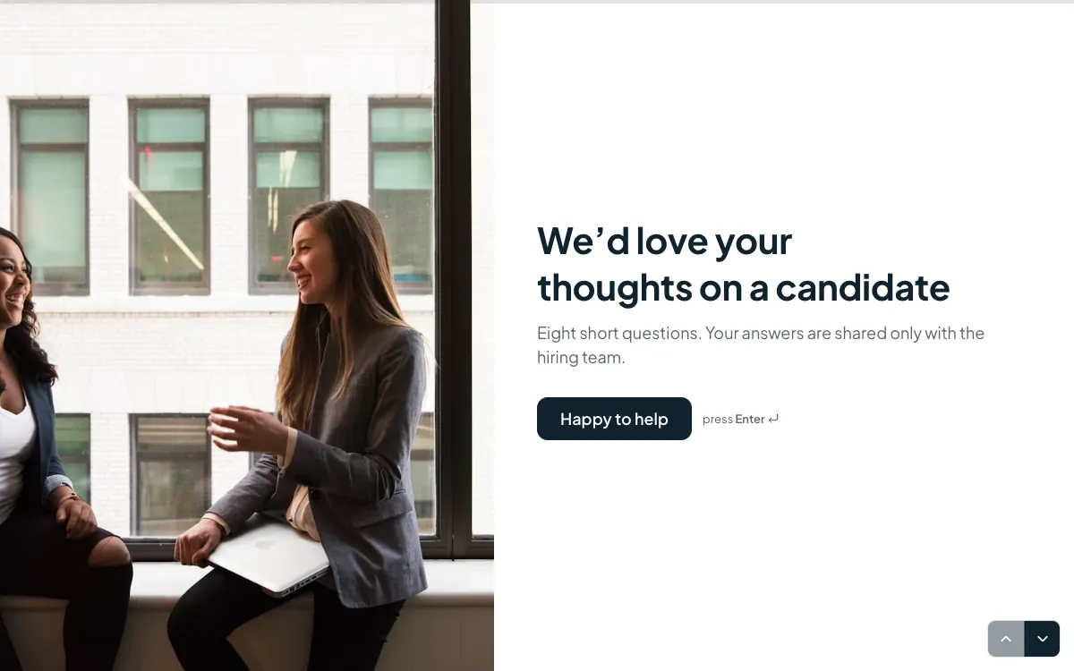 Reference request template: We'd love your thoughts on a candidate