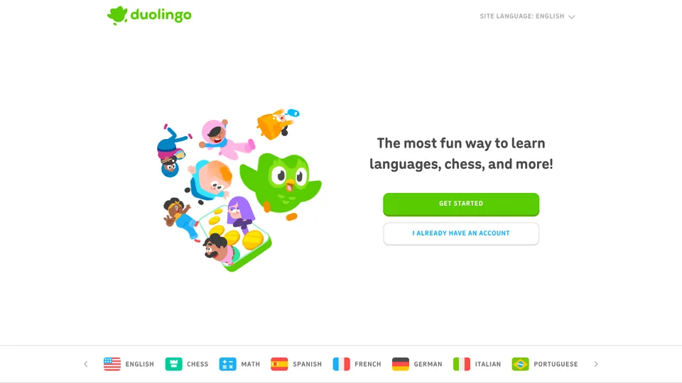 Duolingo website homepage