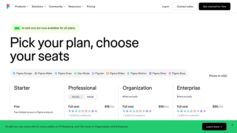 Figma website homepage