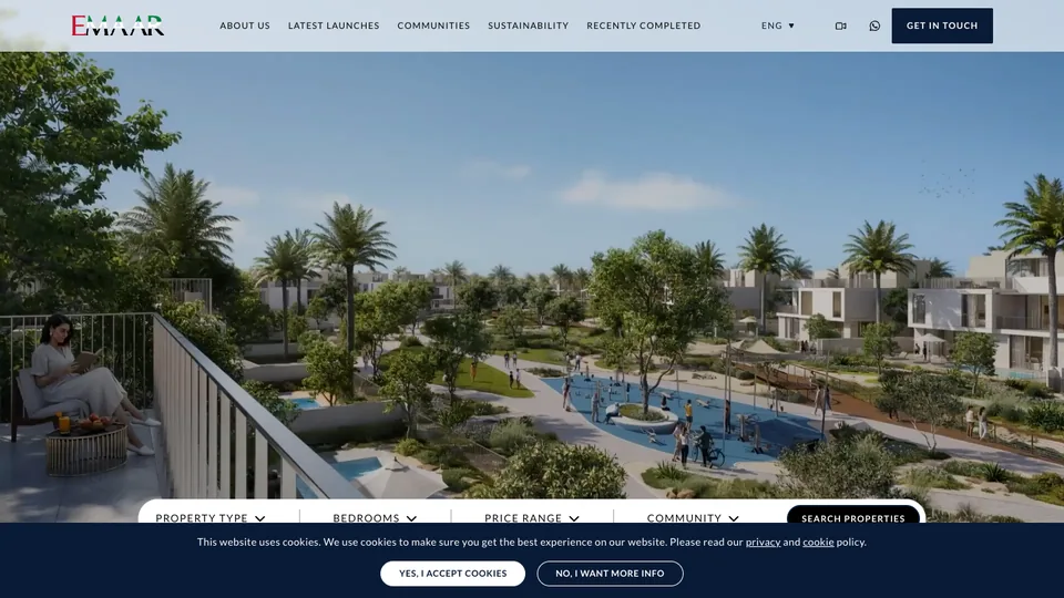 Emaar website homepage