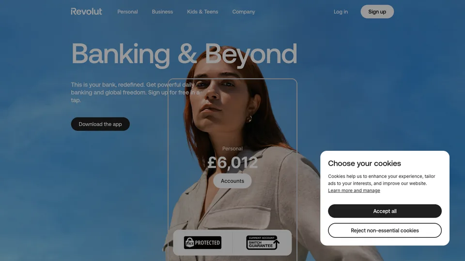 Revolut website homepage
